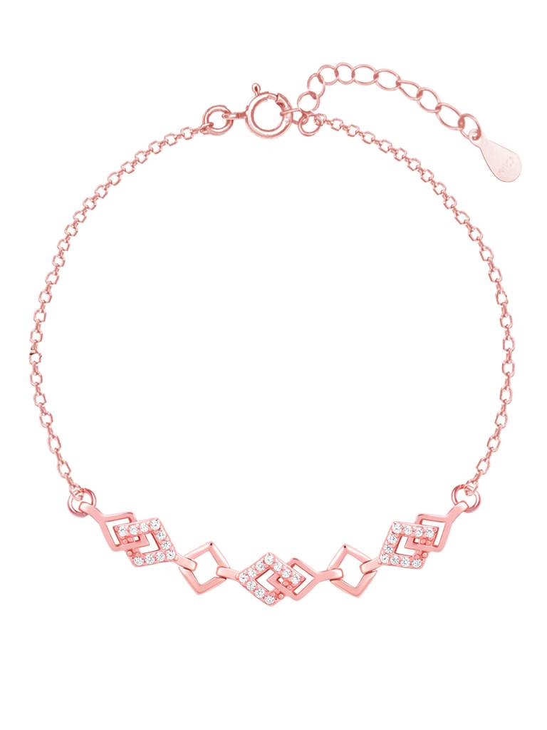 Giva 925 Sterling Silver Rose Gold Interlocked Bracelet