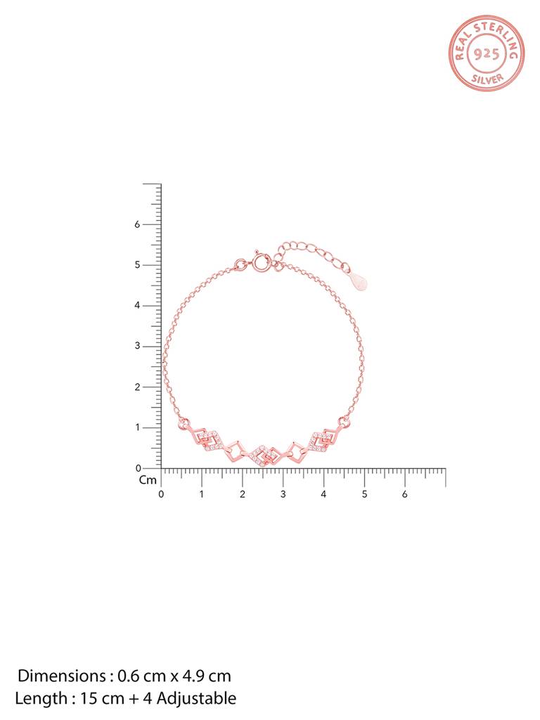 Giva 925 Sterling Silver Rose Gold Interlocked Bracelet