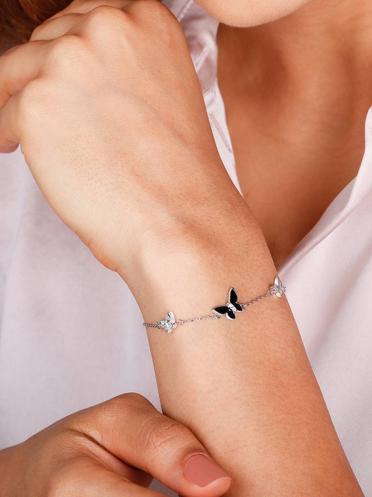 Giva 925 Sterling Silver Elegant Butterflies Bracelet