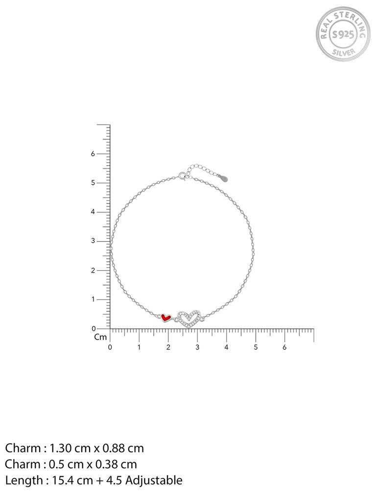 GIVA 925 Sterling Silver Blushing with Love Heart Bracelet