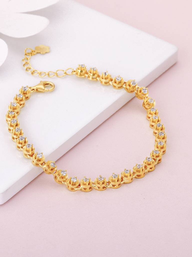Giva 925 Sterling Silver Golden Stellar Orbs Bracelet