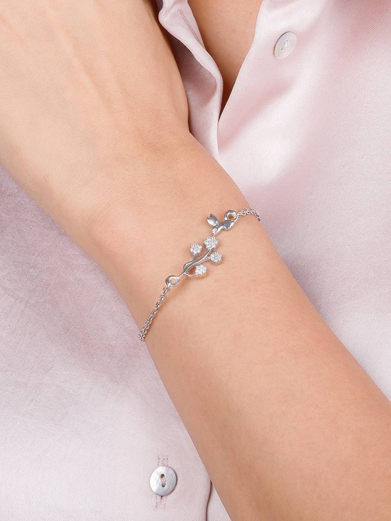 Giva 925 Sterling Silver Floral Mystery Bracelet