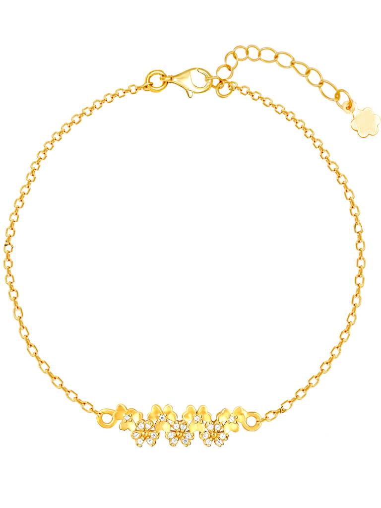 Giva 925 Sterling Silver Golden Smiling Floral Bracelet
