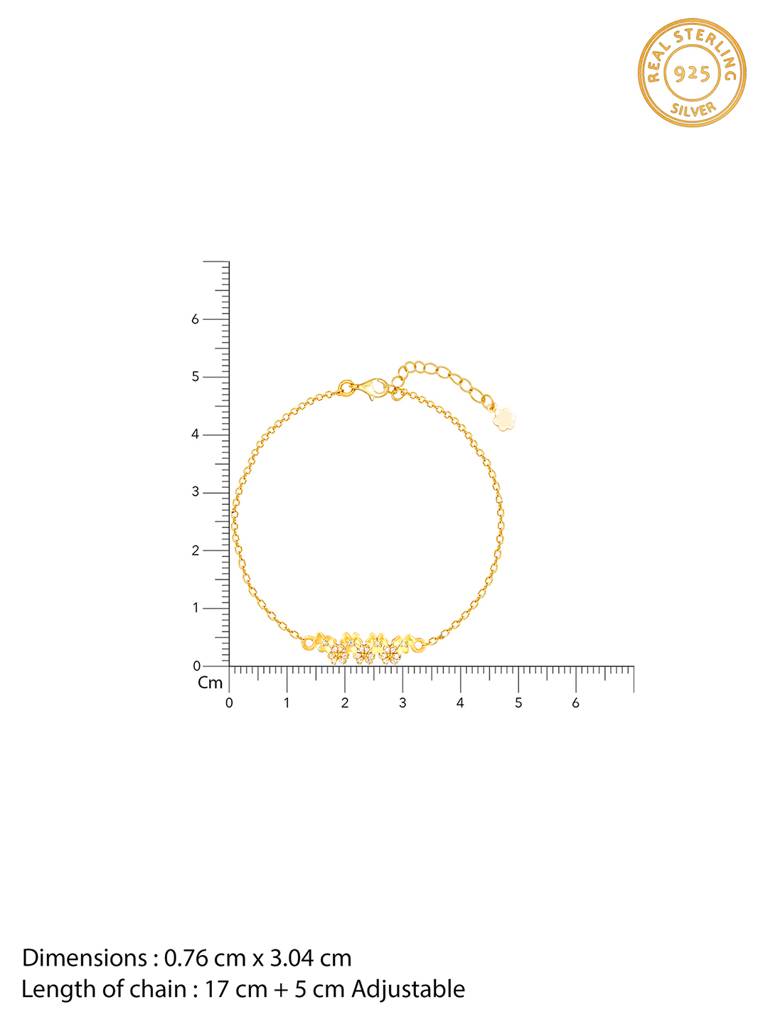 Giva 925 Sterling Silver Golden Smiling Floral Bracelet