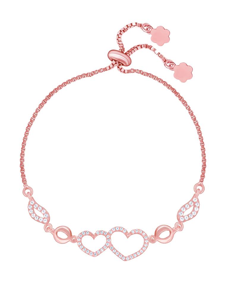 Giva 925 Sterling Silver Rose Gold Bright Heart Bracelet