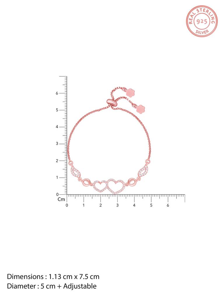 Giva 925 Sterling Silver Rose Gold Bright Heart Bracelet