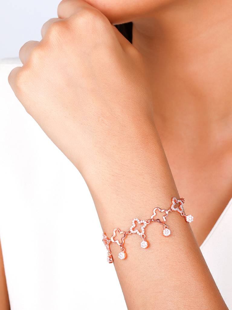 Giva 925 Sterling Silver Rose Gold Morning Star Bracelet