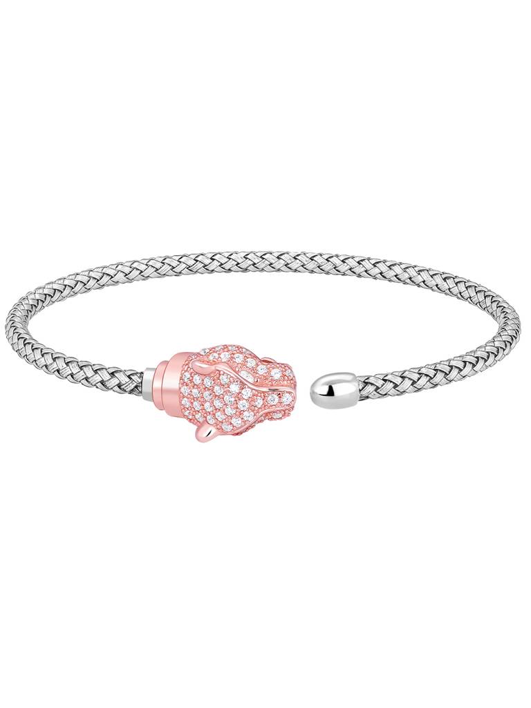 Giva 925 Sterling Silver Rose Gold And Silver Gorgeous Panther Bracelet