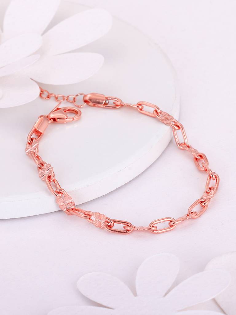 Giva 925 Sterling Silver Rose Gold Forever Linked Bracelet