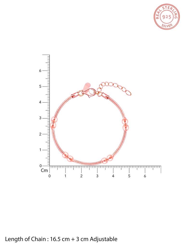 Giva 925 Sterling Silver Rose Gold Beautiful Beads Bracelet