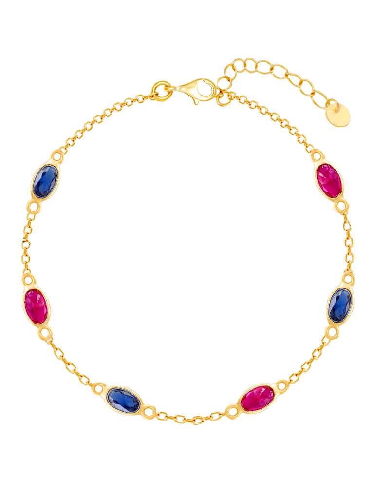 Giva 925 Sterling Silver Golden Colourful Treasures Bracelet
