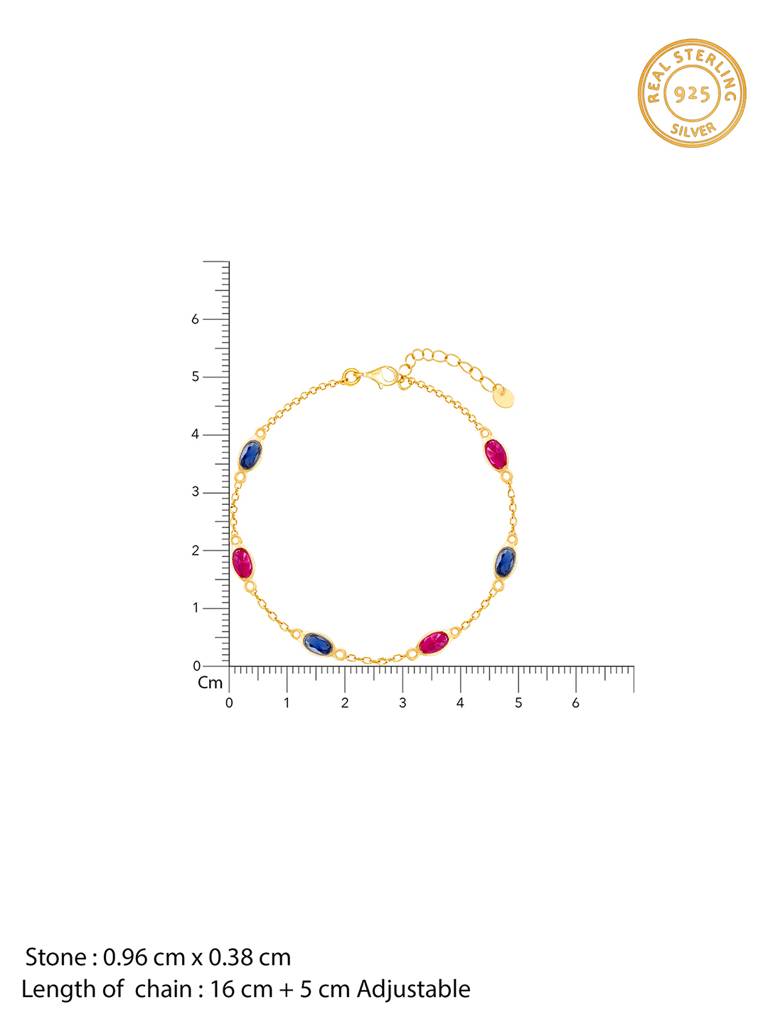 Giva 925 Sterling Silver Golden Colourful Treasures Bracelet