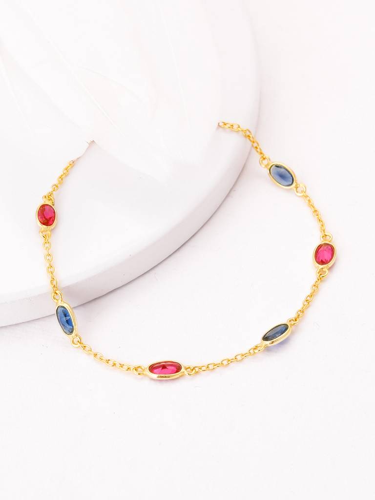 Giva 925 Sterling Silver Golden Colourful Treasures Bracelet
