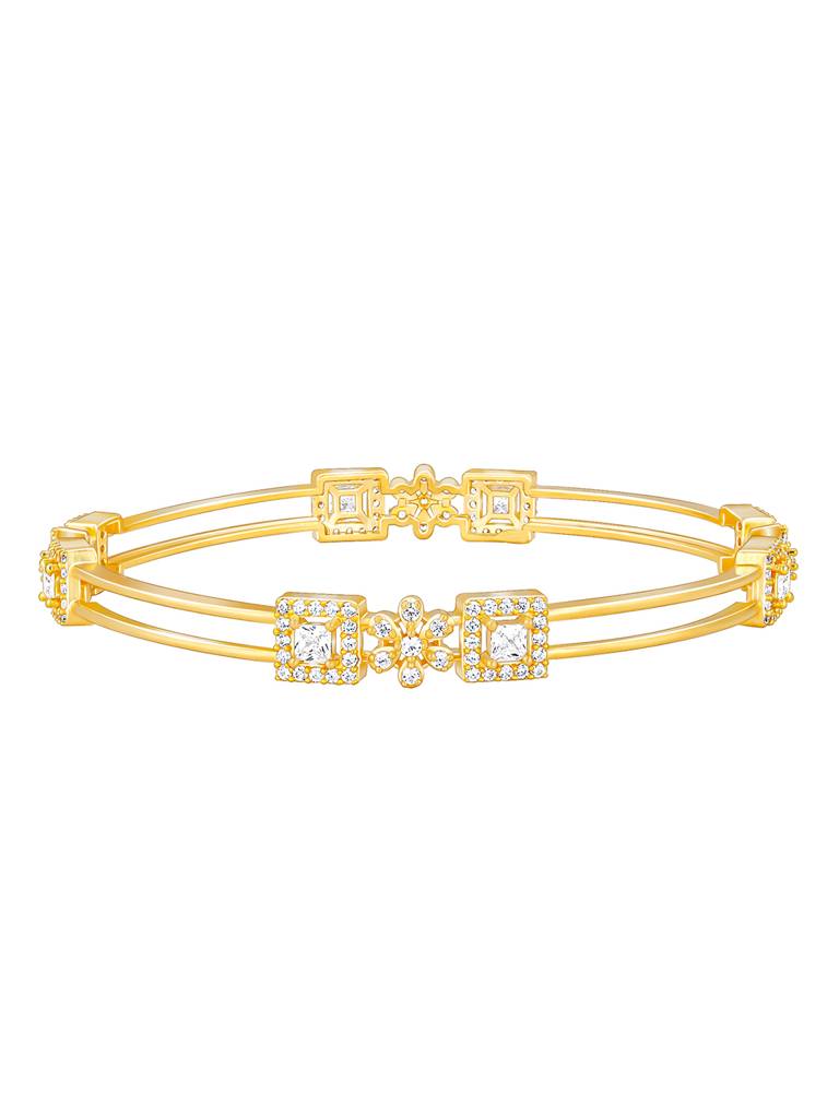 Giva 925 Sterling Silver Golden Square Bloom Bangle