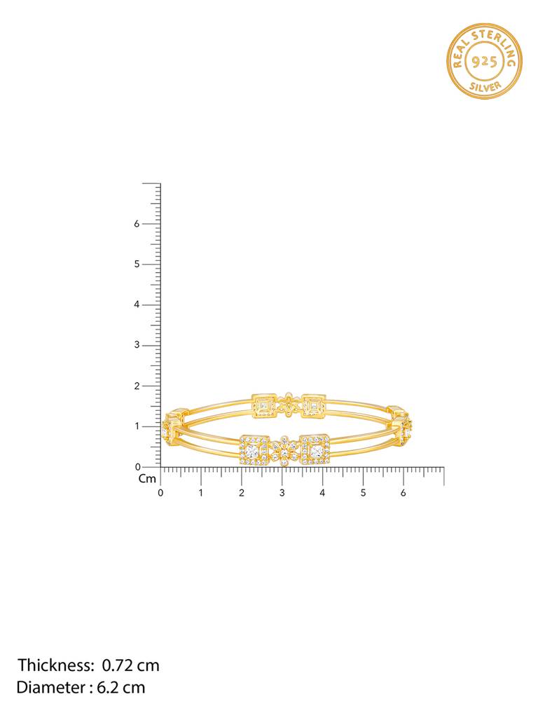 Giva 925 Sterling Silver Golden Square Bloom Bangle