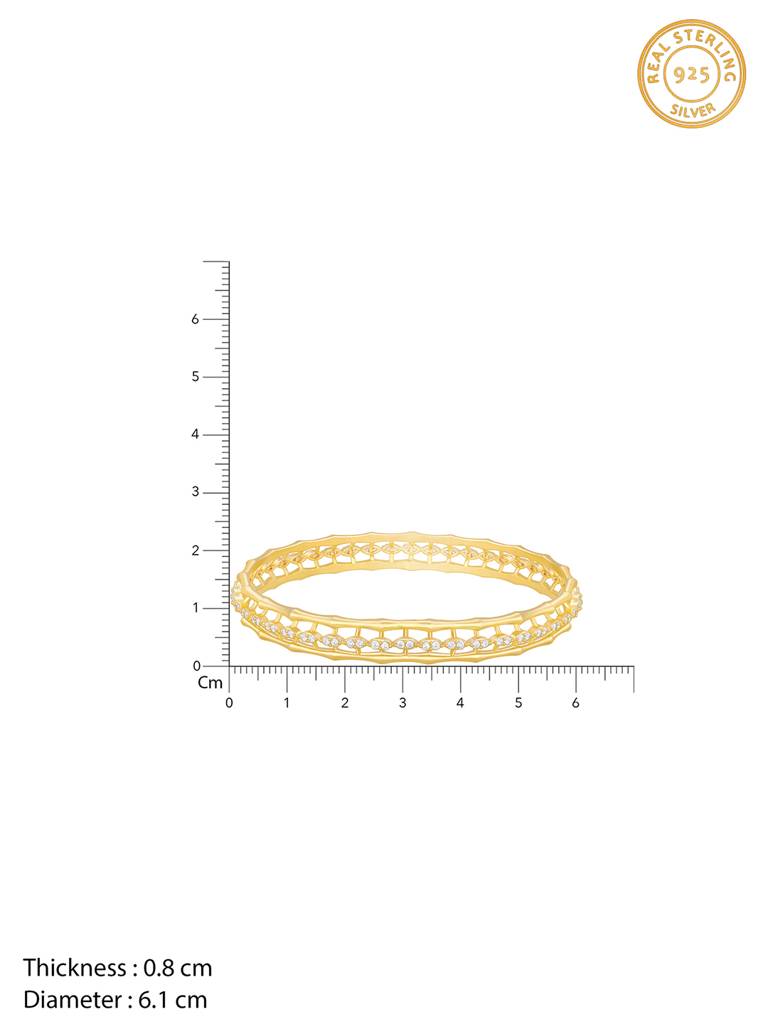 Giva 925 Sterling Silver Golden Whispering Winds Bangle
