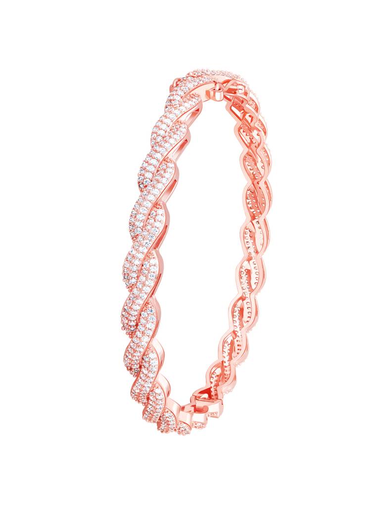 Giva 925 Sterling Silver Rose Gold Spiral Splendour Bangle