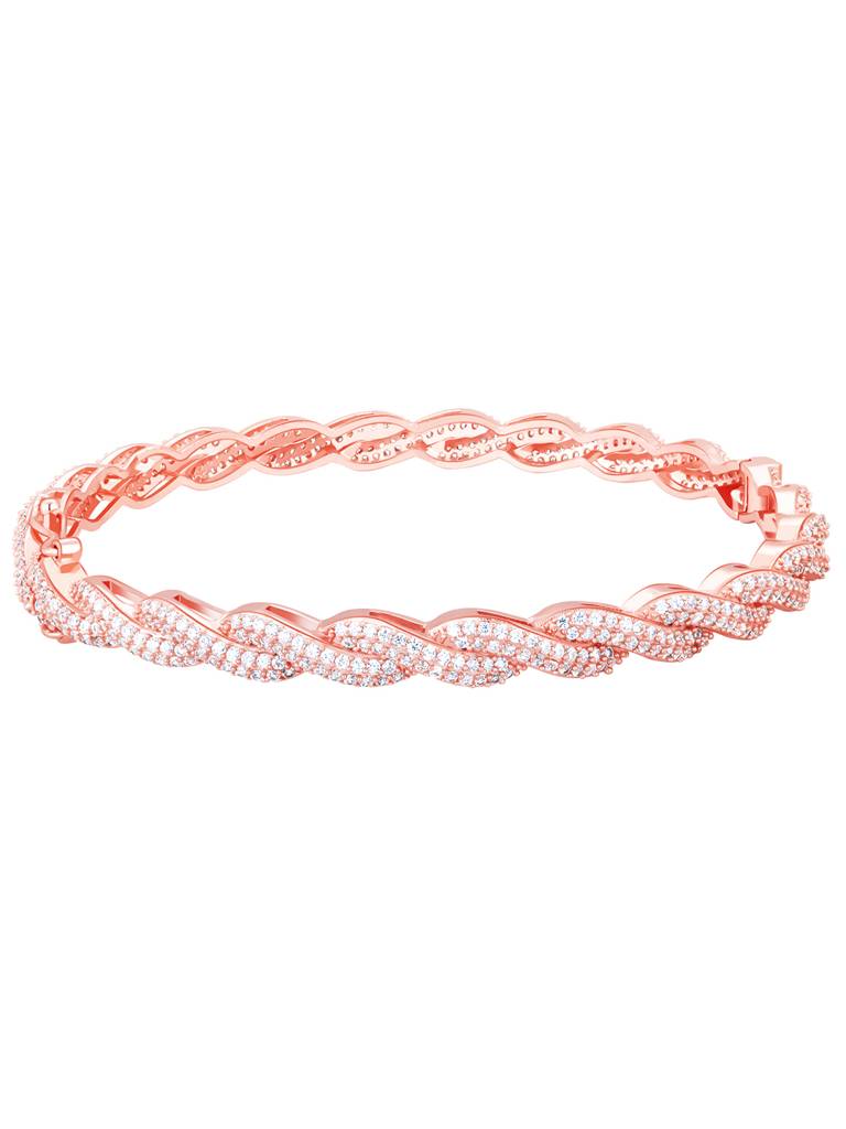 Giva 925 Sterling Silver Rose Gold Spiral Splendour Bangle