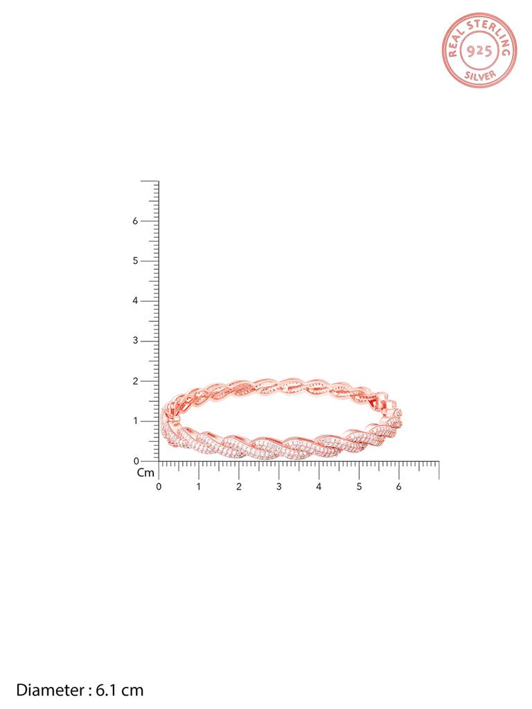 Giva 925 Sterling Silver Rose Gold Spiral Splendour Bangle
