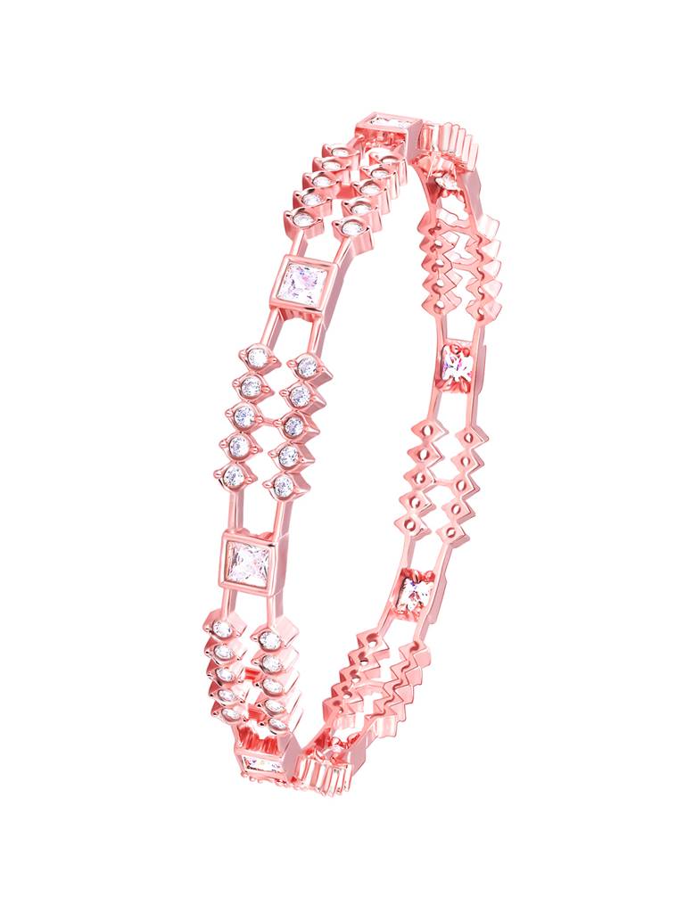 Giva 925 Sterling Silver Rose Gold Glittering Sheen Bangle