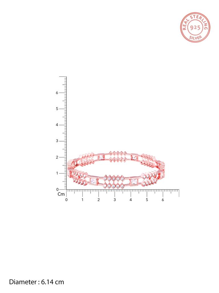 Giva 925 Sterling Silver Rose Gold Glittering Sheen Bangle