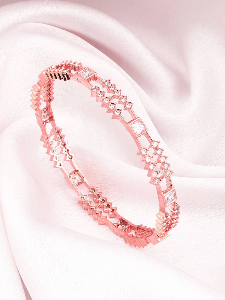 Giva 925 Sterling Silver Rose Gold Glittering Sheen Bangle