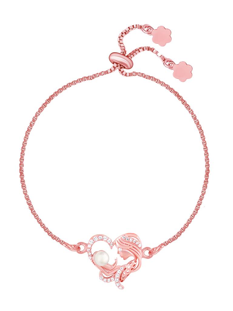 Giva 925 Sterling Silver Rose Gold Mother And Child Bracelet