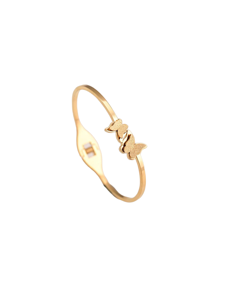 Stainless Steel Butterfly Charm Cuff Bracelet : BR080