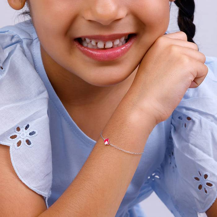 Giva 925 Sterling Silver Rosy Bird Kids Bracelet|Studs To Gifts For Kids | With Certificat : BR0811
