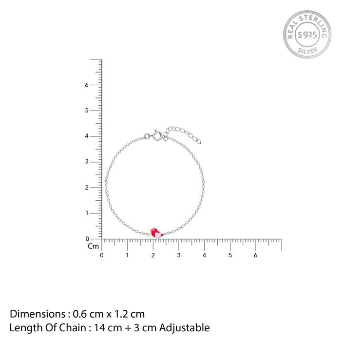 Giva 925 Sterling Silver Rosy Bird Kids Bracelet|Studs To Gifts For Kids | With Certificat : BR0811