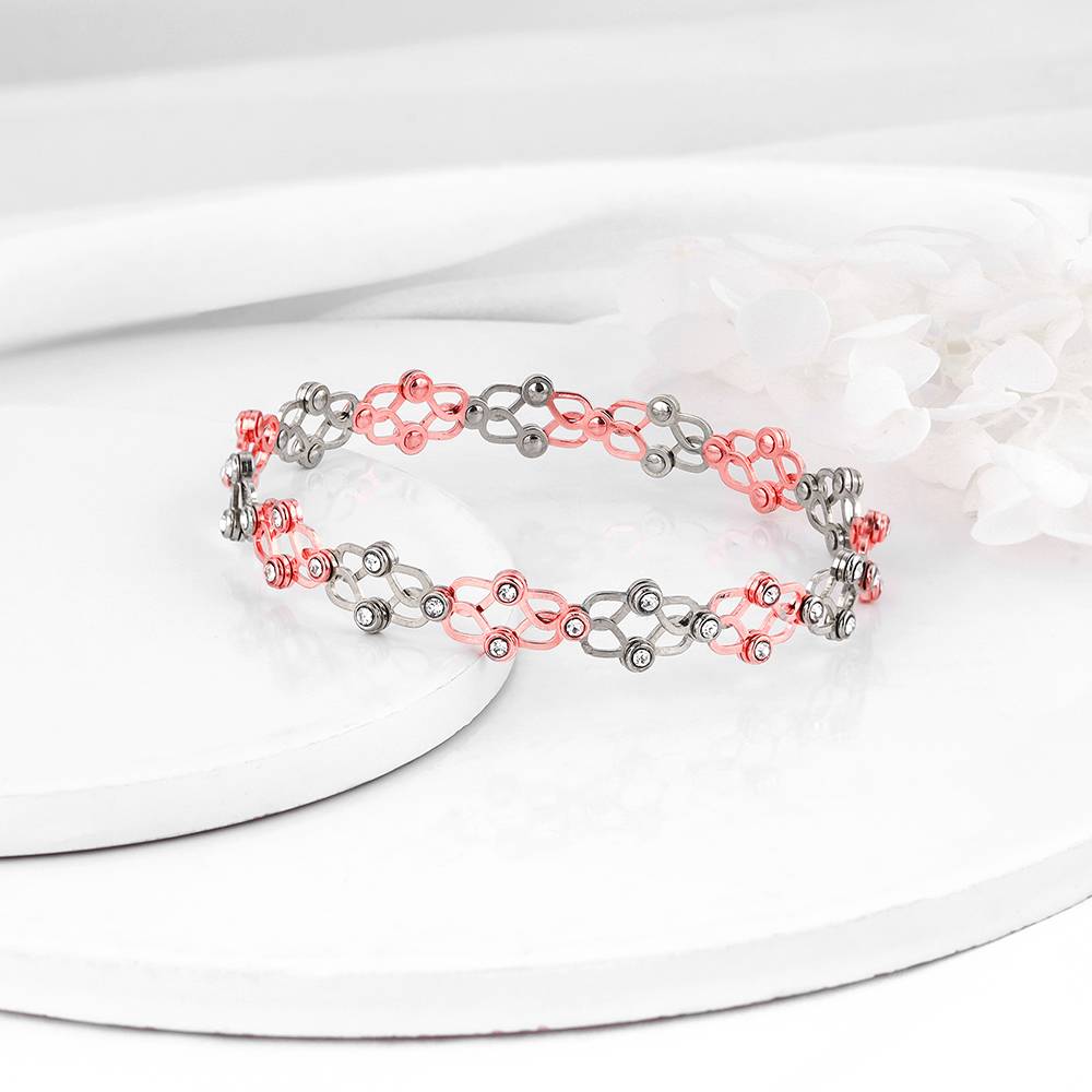Giva 925 Silver Dual Tone Supple Bracelet Adjustable : BR0815