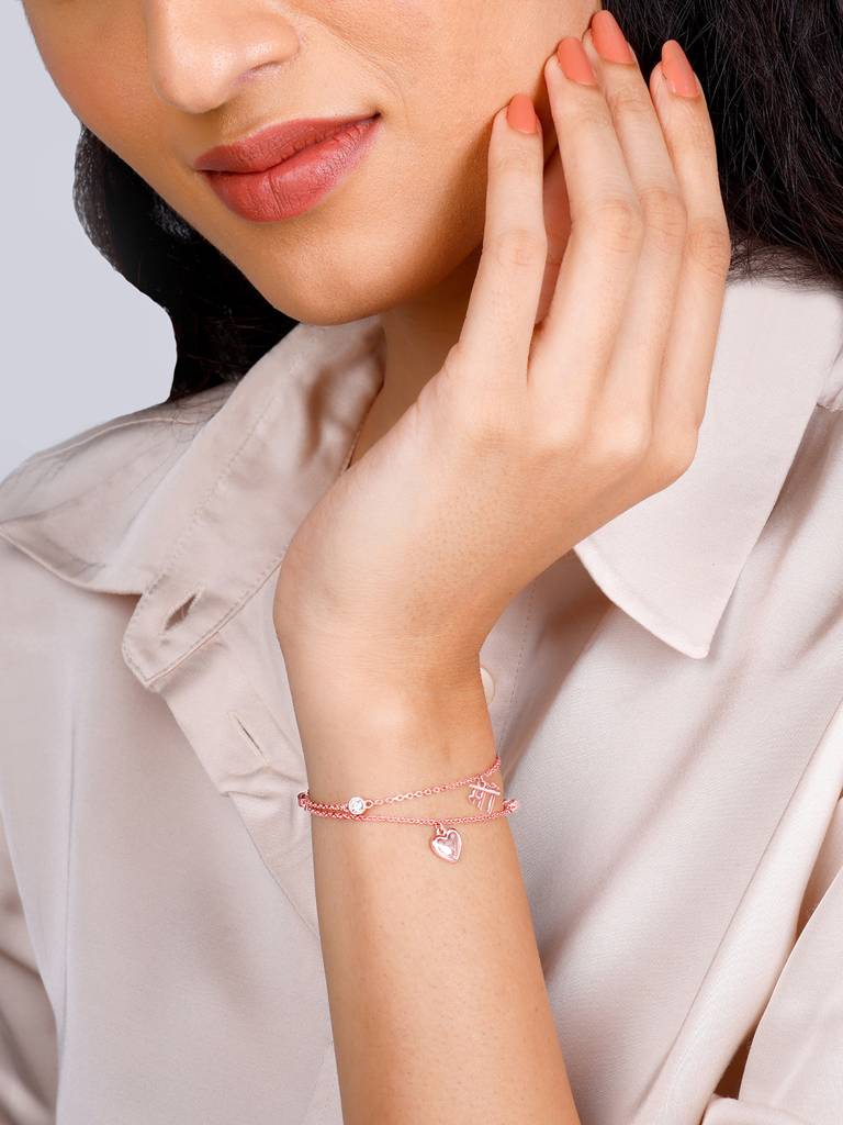Giva 925 Sterling Silver Rose Gold Beloved Maa Bracelet