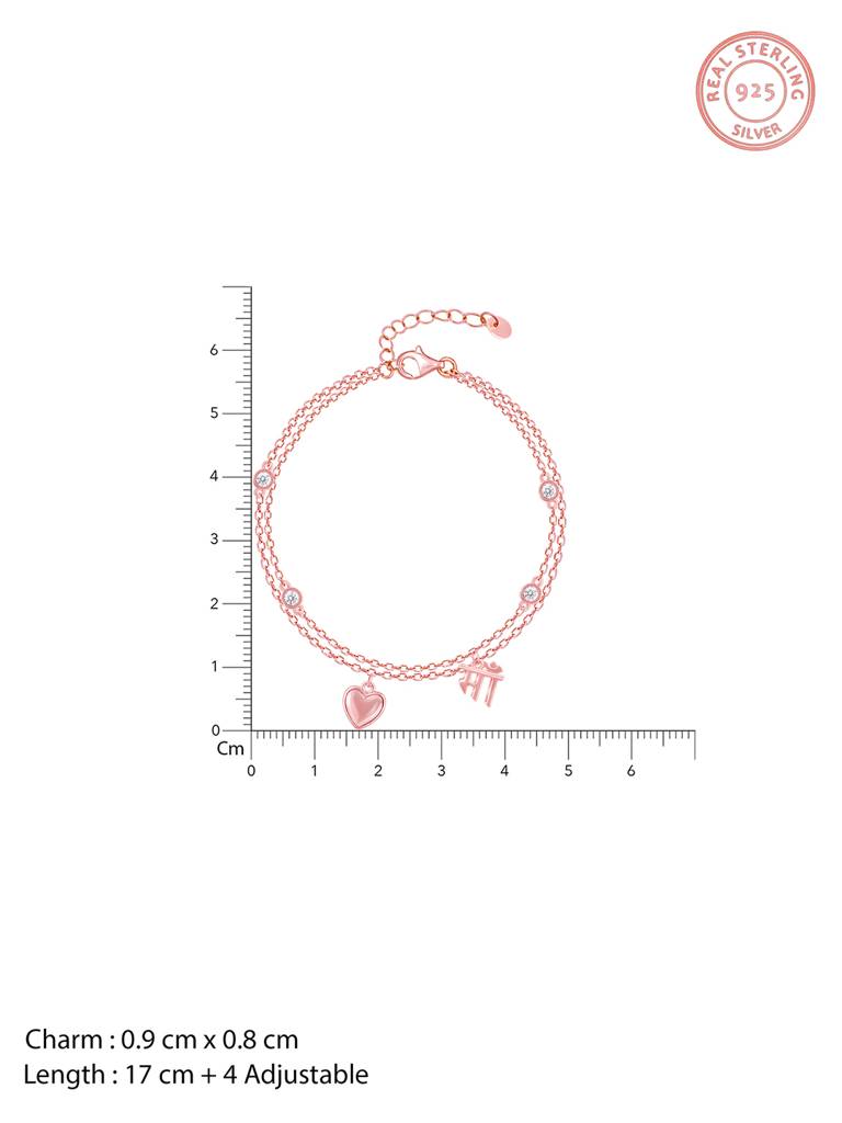 Giva 925 Sterling Silver Rose Gold Beloved Maa Bracelet