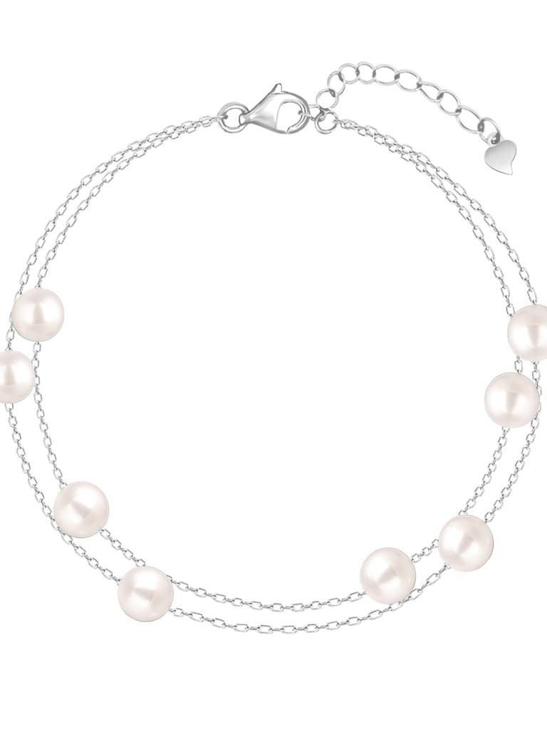 Giva 925 Silver Strings Of Pearls Bracelet Adjustable : BR0817
