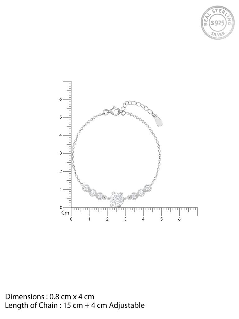 Giva 925 Silver Zircon Eclectic Shine Bracelet Adjustable : BR0819