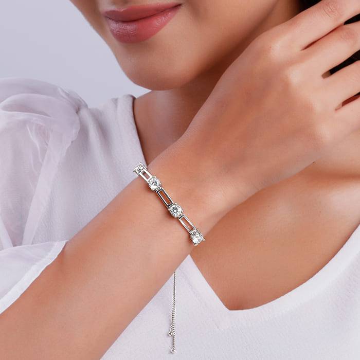 Silver Zircon Dazzling Bracelet : BR081