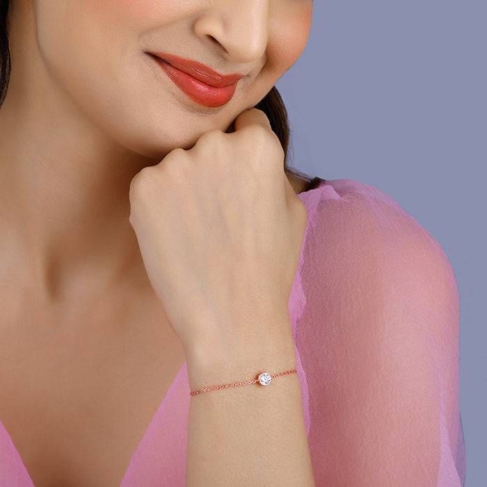 Giva 925 Sterling Silver Rose Gold Crux Of Luxe Bracelet, Adjustable | Gifts For Women And : BR0822