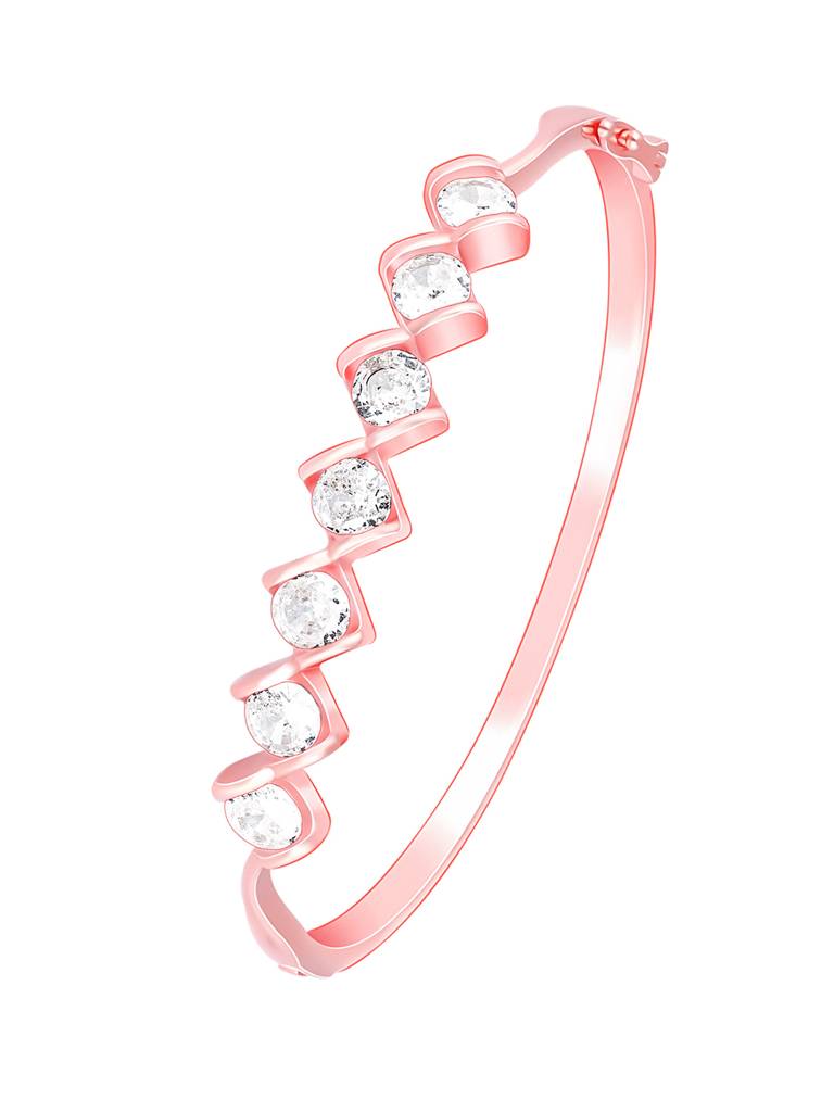 Giva 925 Silver Rose Gold Zircon Order Of Opulence Bracelet Adjustable : BR0826