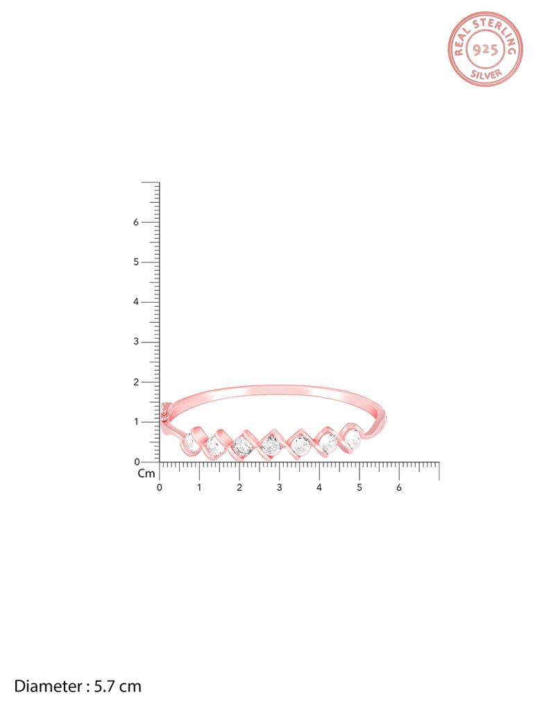 Giva 925 Silver Rose Gold Zircon Order Of Opulence Bracelet Adjustable : BR0826