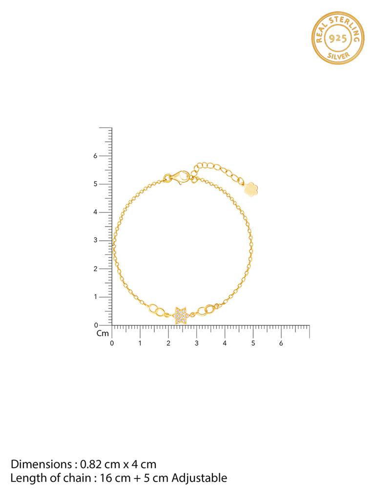 Giva 925 Sterling Silver Golden Dazzling Star Bracelet