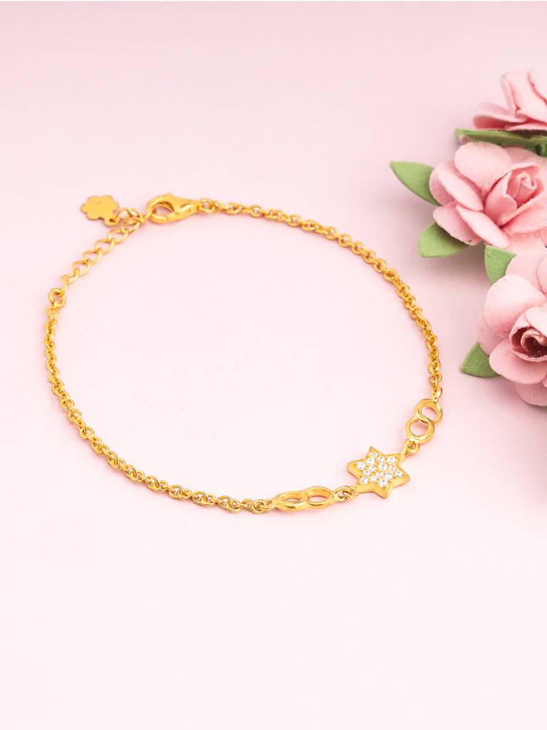 Giva 925 Sterling Silver Golden Dazzling Star Bracelet