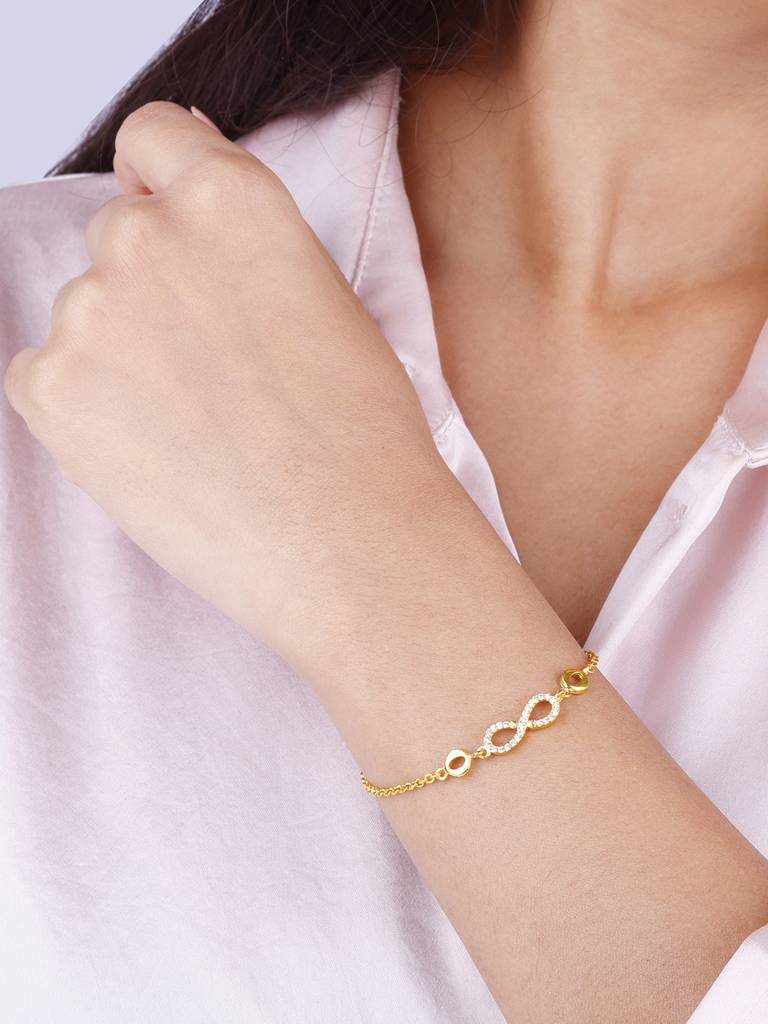 Giva 925 Sterling Silver Golden Everlasting Unity Bracelet