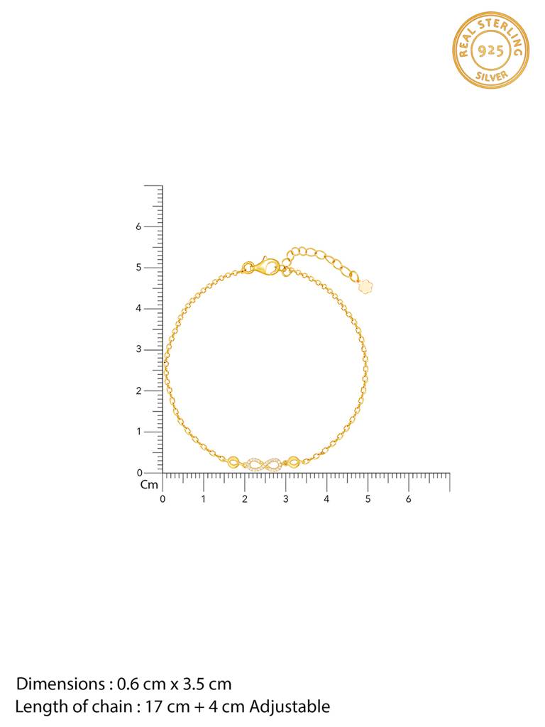 Giva 925 Sterling Silver Golden Everlasting Unity Bracelet