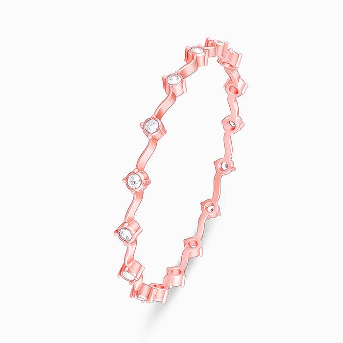 Giva 925 Sterling Silver Rose Gold Glimmering Statement Bangle| Gifts For Women And Girls  : BR0843