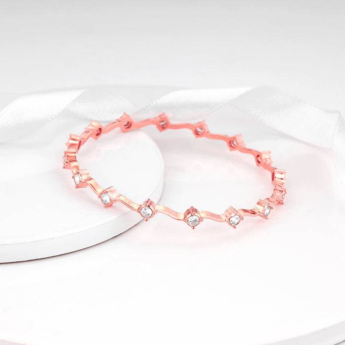 Giva 925 Sterling Silver Rose Gold Glimmering Statement Bangle| Gifts For Women And Girls  : BR0843