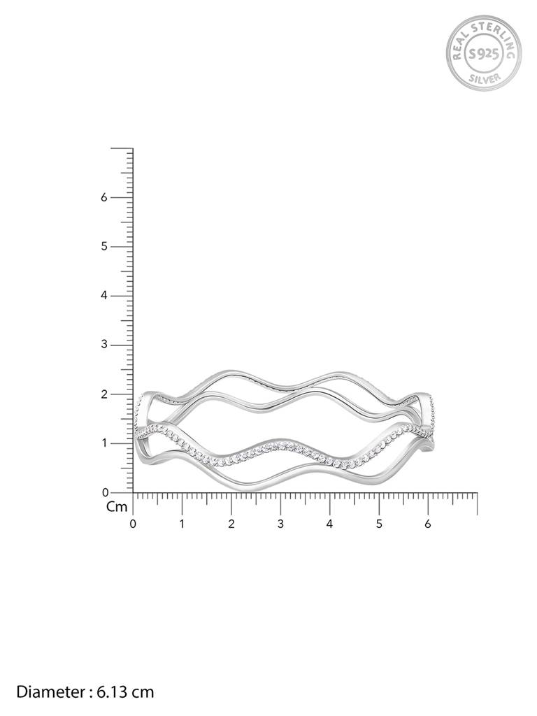 Giva 925 Sterling Silver Shiny Wave Bangle