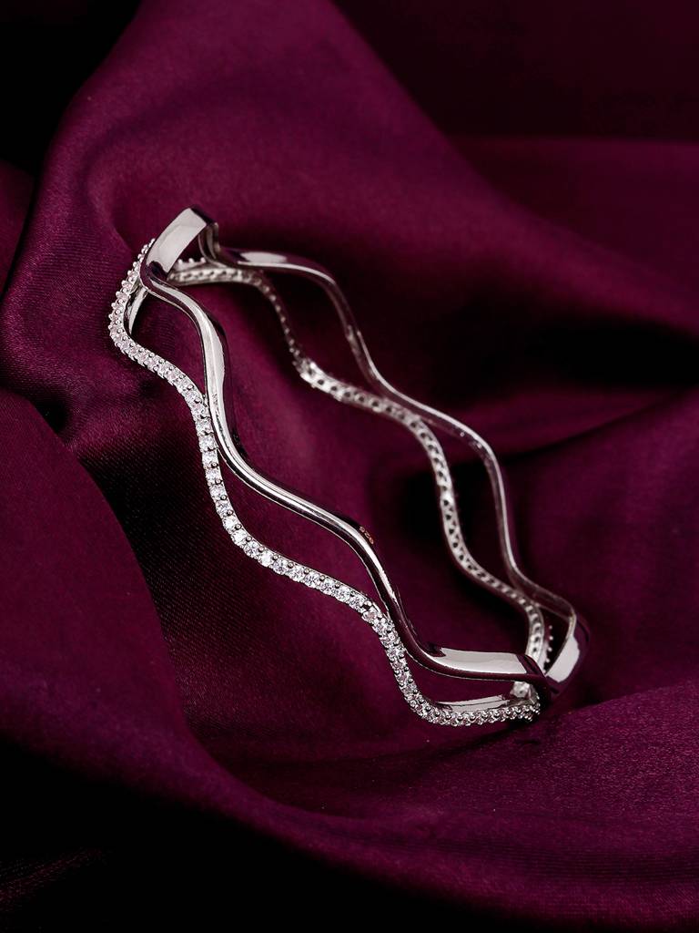 Giva 925 Sterling Silver Shiny Wave Bangle