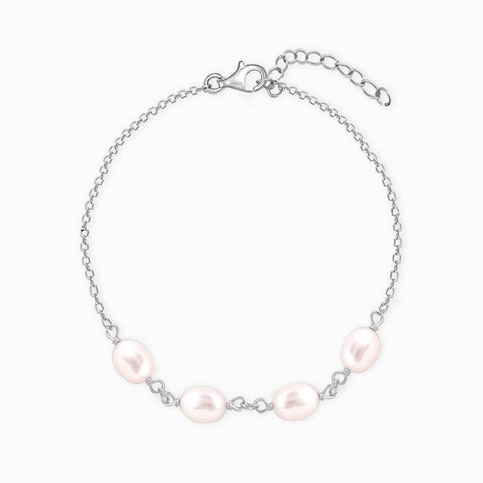 Giva 925 Sterling Silver Pearl Glance Bracelet, Adjustable | Gifts For Women And Girls | W : BR0851