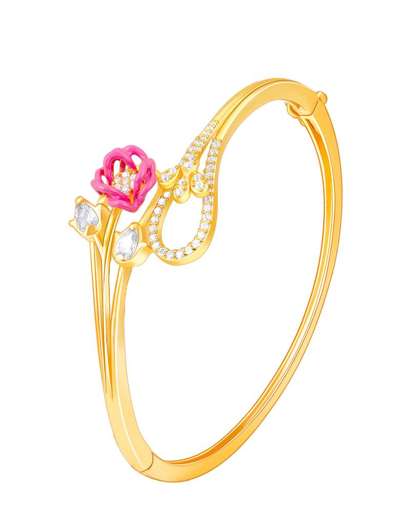 Giva 925 Silver Bhumi Golden Pink Brahma Kamal Radiance Bracelet Adjustable : BR0858