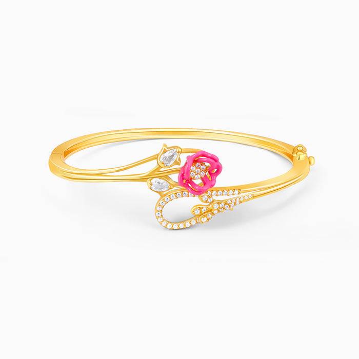 Giva 925 Silver Bhumi Golden Pink Brahma Kamal Radiance Bracelet Adjustable : BR0858